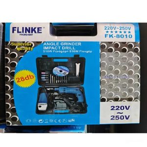 Flinke 28 részes elektromos szerszámkészlet – ütvefúró és sarokcsiszoló készlet hordtáskában