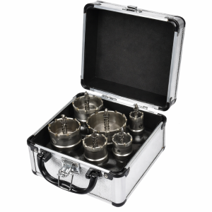 HA-0060 körkivágó fűrész készlet 22–65 mm – 6 db-os lyukfűrész szett fához és gipszkartonhoz