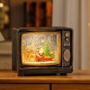 Karácsonyi TV lámpás zenélő Mikulással és hóesés effektussal