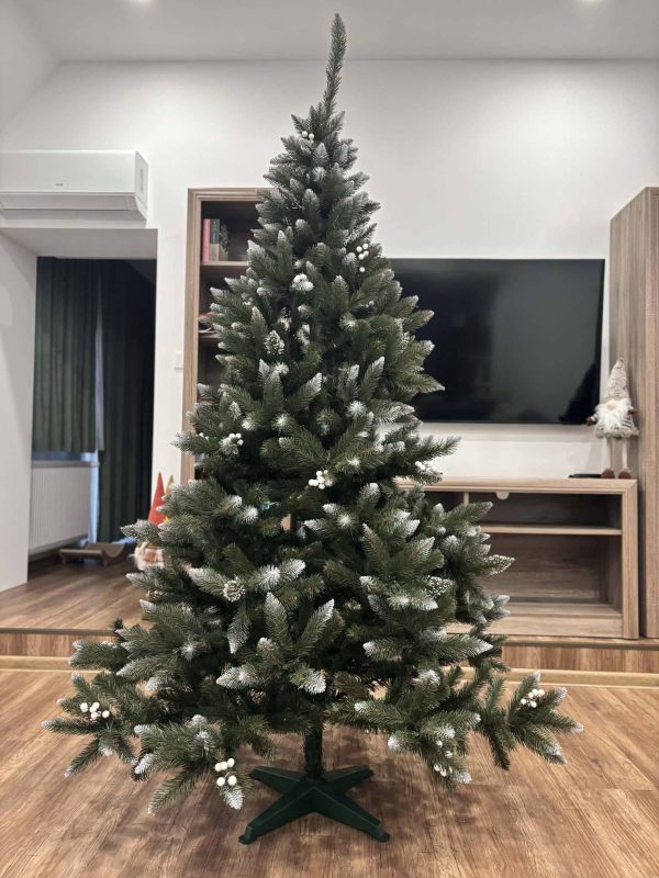 Fehér berkenyebogyós havas 2D műfenyő 180cm